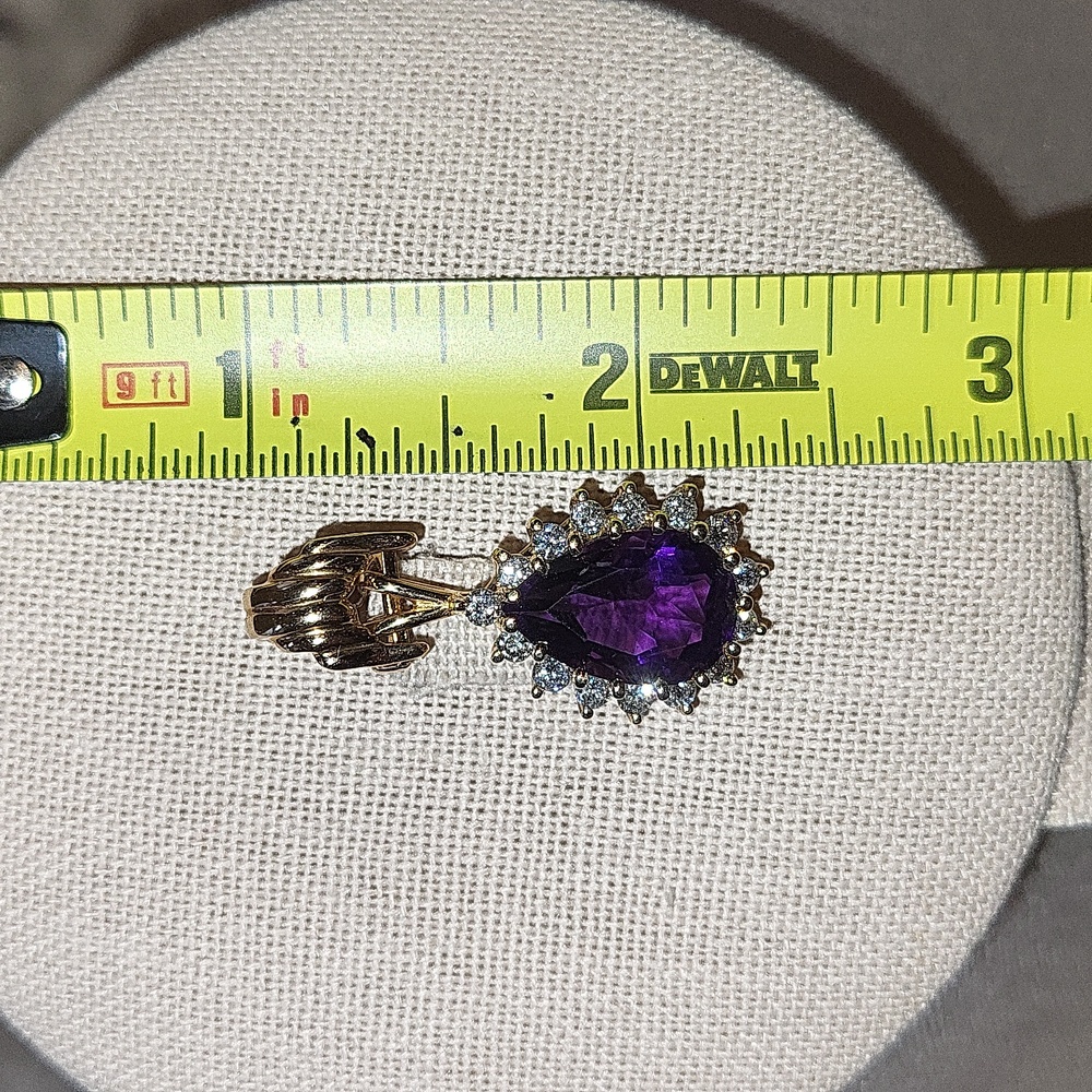 Genuine 14K Yellow Gold, Diamonds, & Amethyst Fine Jew… - Picture 10 of 16